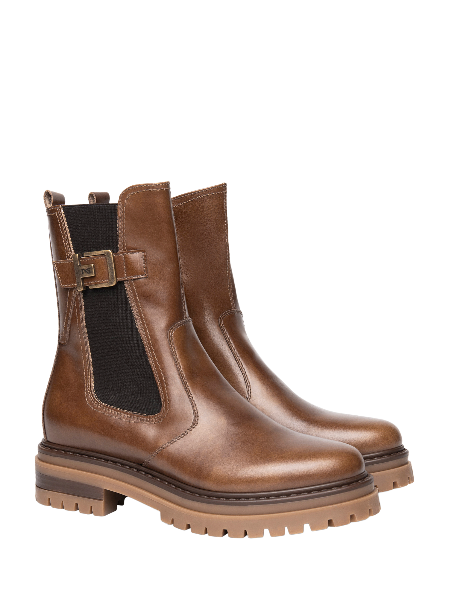 Product image 2 of 4, which shows NeroGiardini Fossa Leather Chelsea Boots, Brown, 2