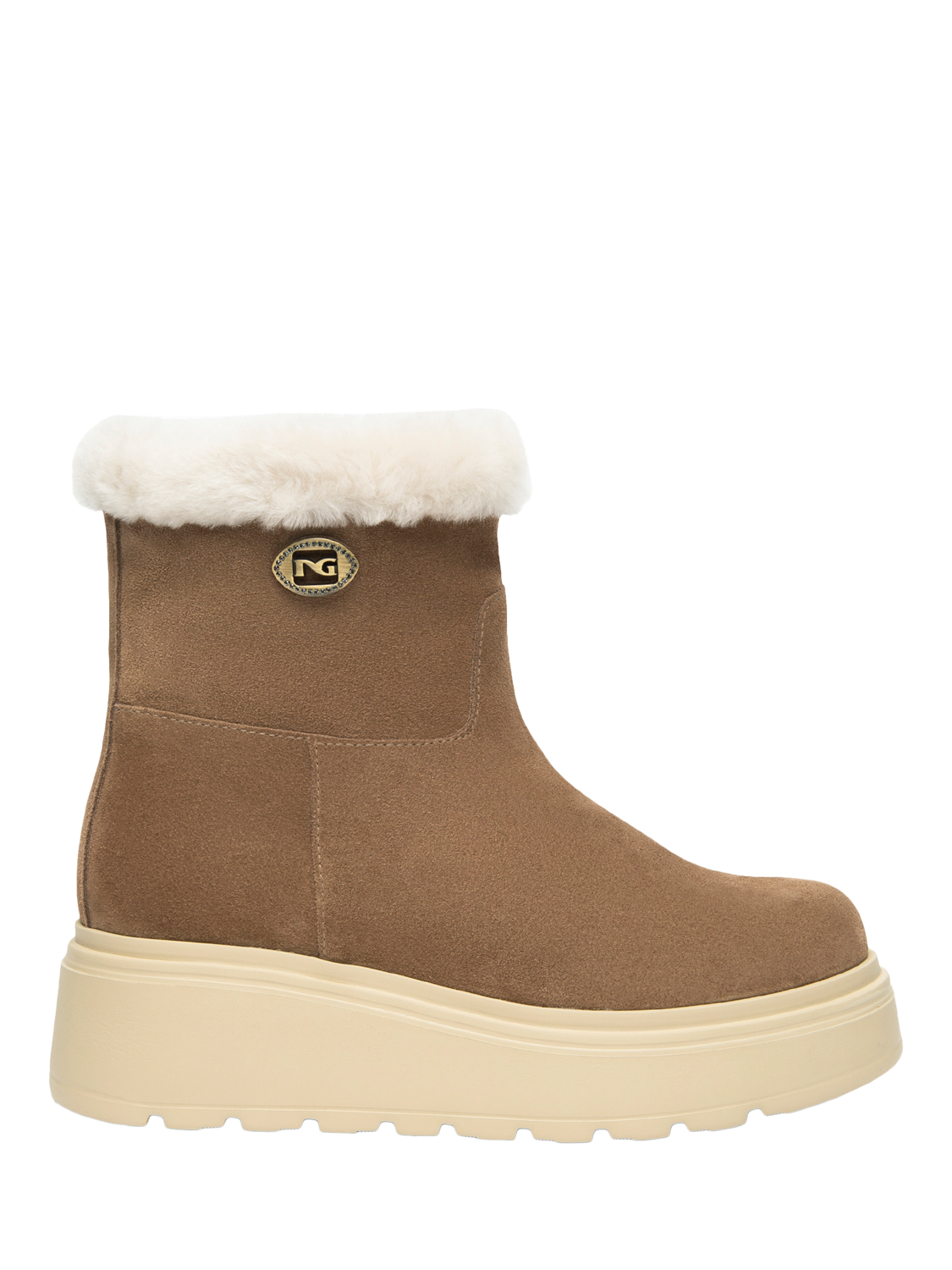 Product image 1 of 4, which shows NeroGiardini Gordona Suede Snow Boots, Brown, 3