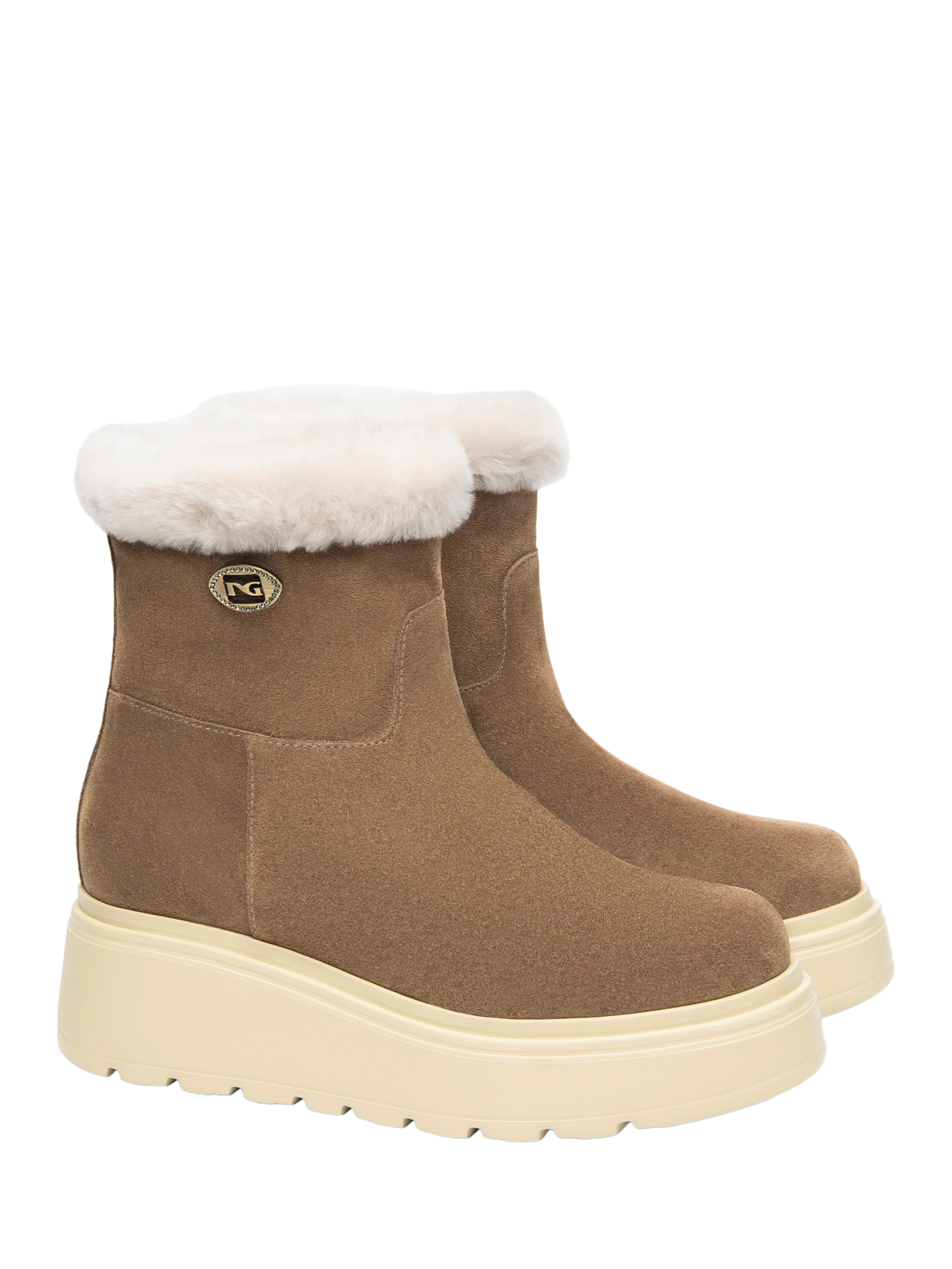 Product image 2 of 4, which shows NeroGiardini Gordona Suede Snow Boots, Brown, 3