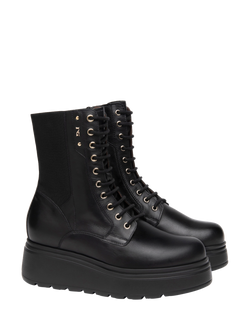 NeroGiardini Gorga Leather Combat Boots - view 2, Black