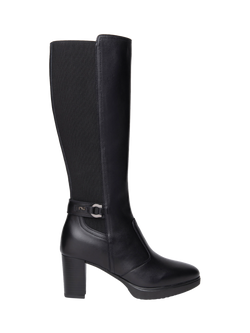 NeroGiardini Lisbona Leather Knee High Boots, Black