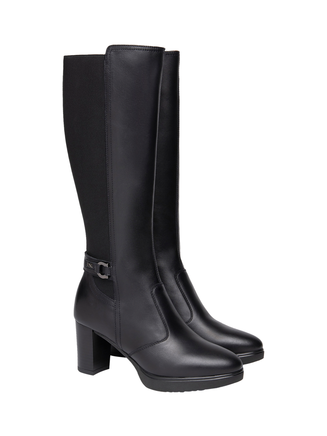 Product image 2 of 4, which shows NeroGiardini Lisbona Leather Knee High Boots, Black, 2
