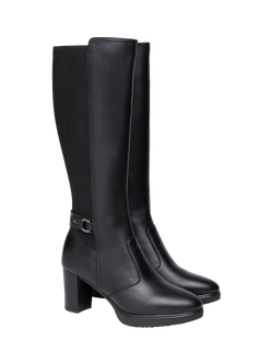 NeroGiardini Lisbona Leather Knee High Boots - view 2, Black