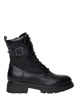 NeroGiardini Ofena Leather Biker Boots, Black