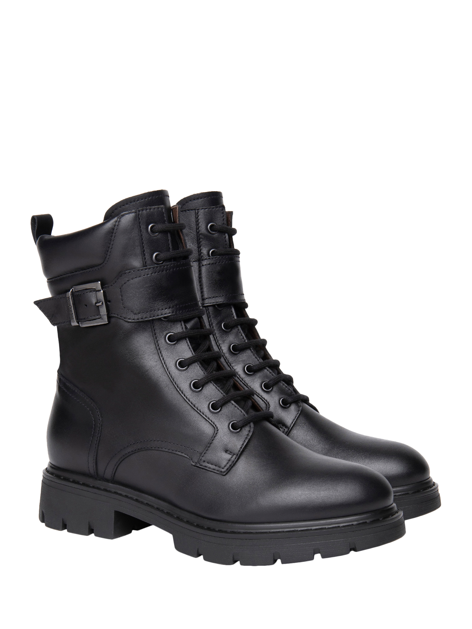 Product image 2 of 4, which shows NeroGiardini Ofena Leather Biker Boots, Black, 2
