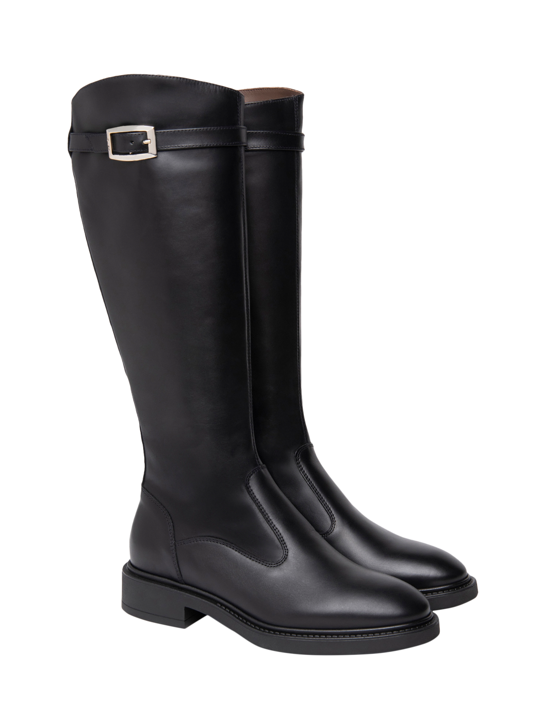 Product image 2 of 5, which shows NeroGiardini Pomezia Leather Knee High Boots, Black, 3