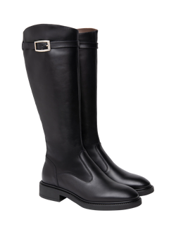 NeroGiardini Pomezia Leather Knee High Boots - view 2, Black