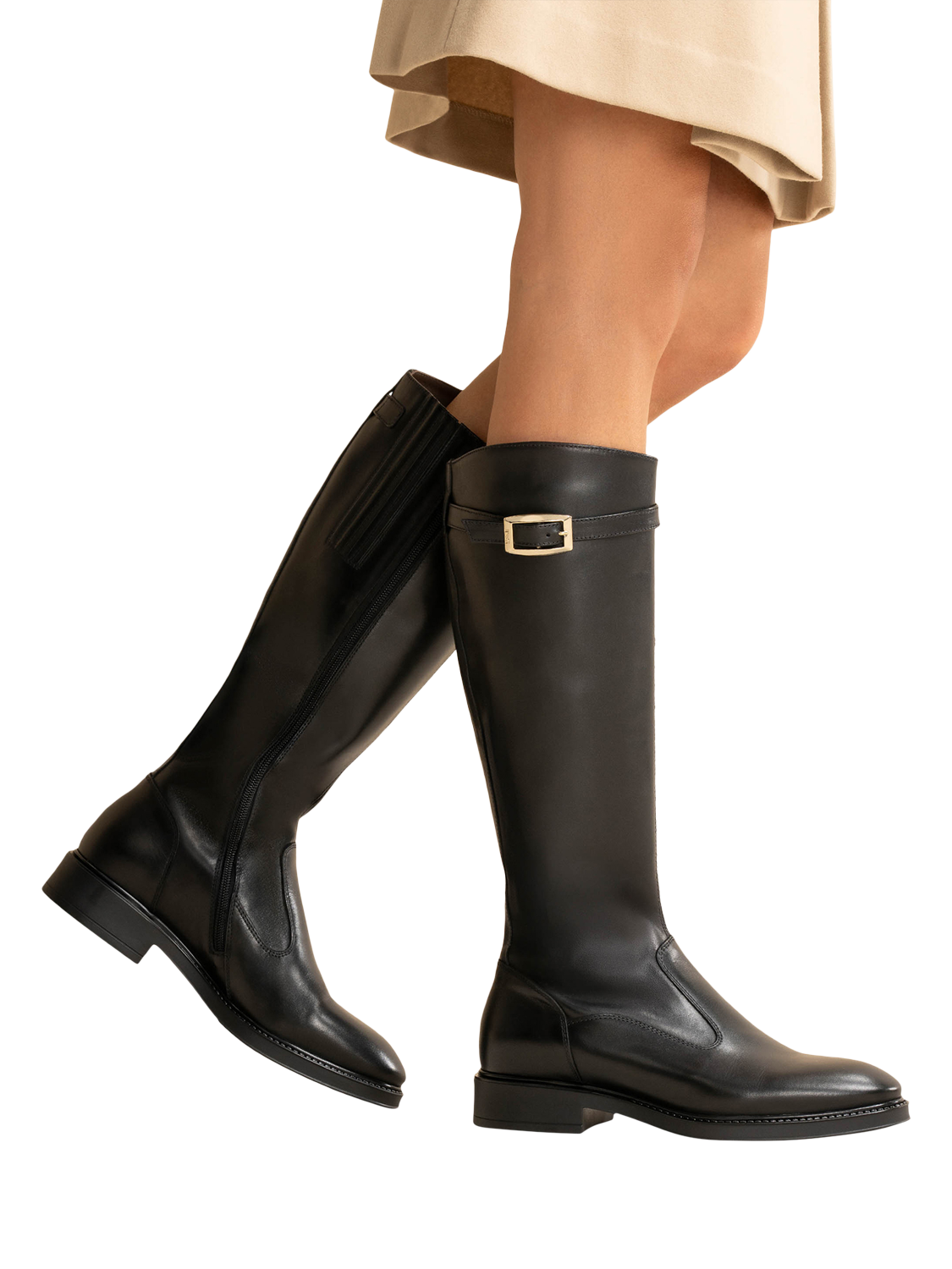 Product image 5 of 5, which shows NeroGiardini Pomezia Leather Knee High Boots, Black, 3