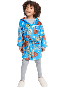 Brand Threads Kids' Paw Patrol Hooded Robe, Blue/Multi, Blue/Multi