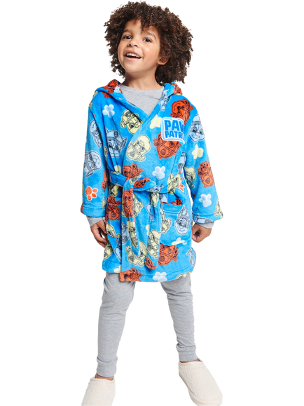 Brand Threads Kids' Paw Patrol Hooded Robe, Blue/Multi, Blue/Multi