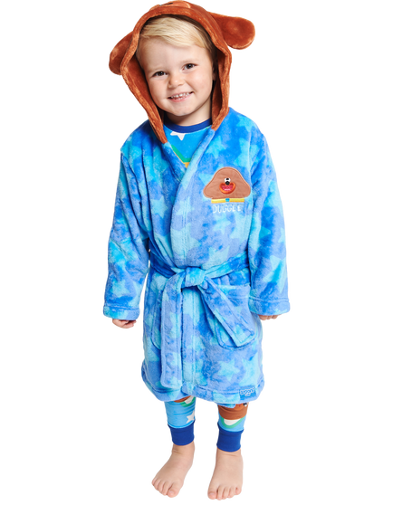 Brand Threads Kids' Hey Duggee Hooded Robe, Blue/Multi, Blue/Multi
