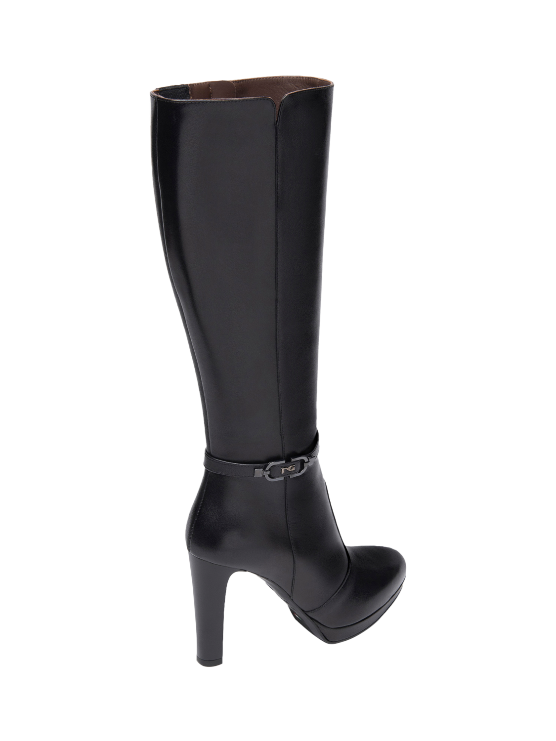 Product image 3 of 5, which shows NeroGiardini Salerno Leather Knee High Boots, Black, 2