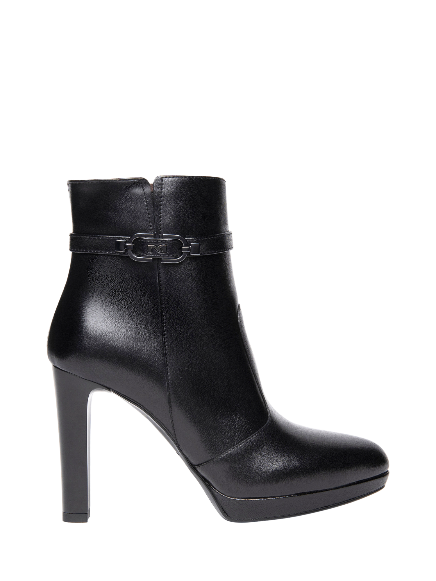 Product image 1 of 5, which shows NeroGiardini Samarra Leather Ankle Boots, Black, 6