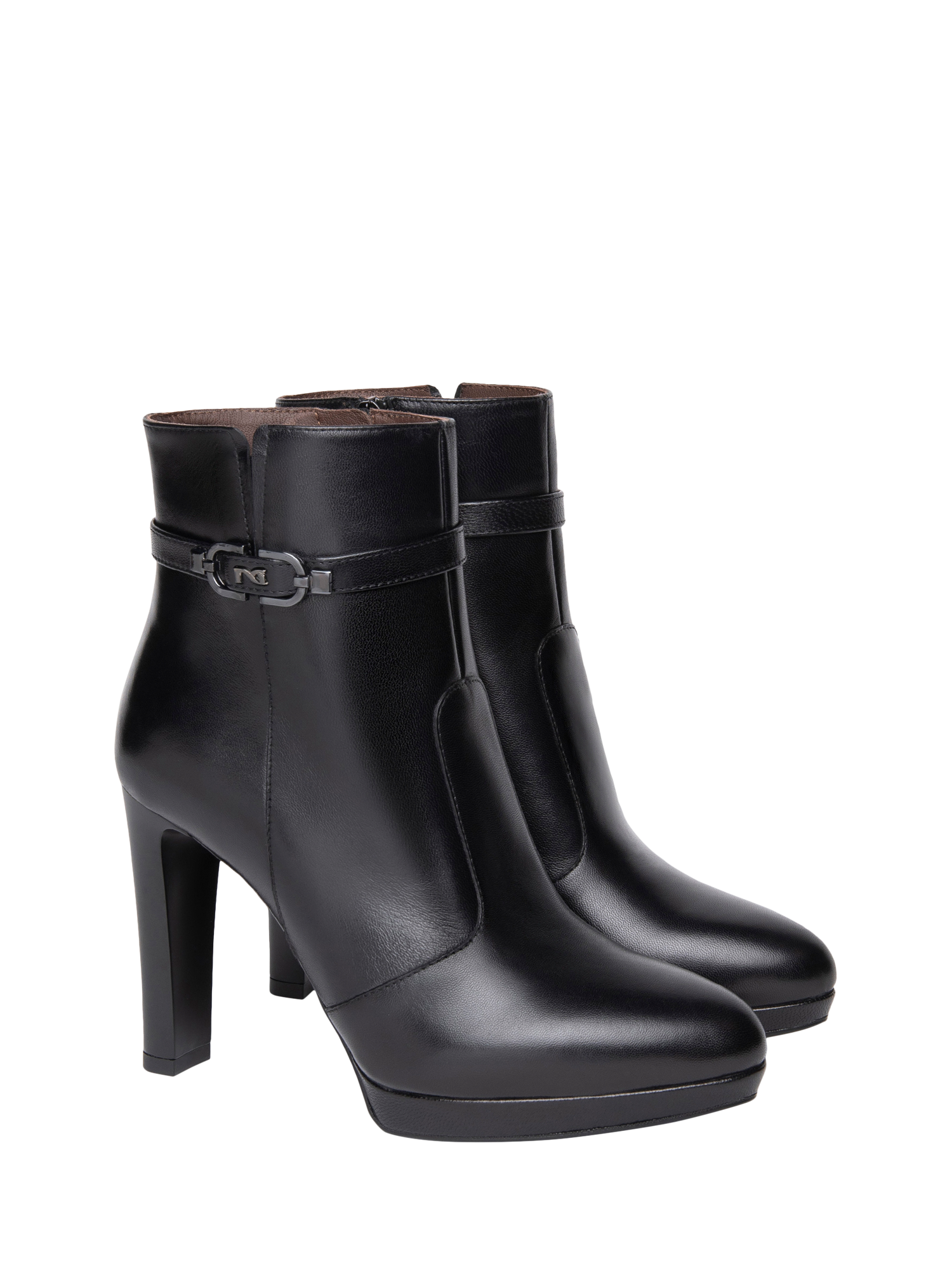 Product image 2 of 5, which shows NeroGiardini Samarra Leather Ankle Boots, Black, 6