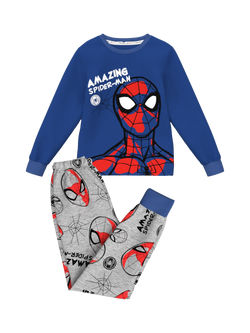 Brand Threads Kids' Cotton Blend Spiderman Pyjama Set, Red, Red