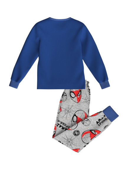 Brand Threads Kids' Cotton Blend Spiderman Pyjama Set, Red - view 2, Red