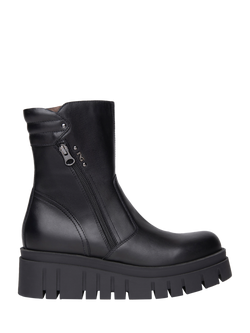 NeroGiardini Suelli Leather Combat Boots, Black, Black