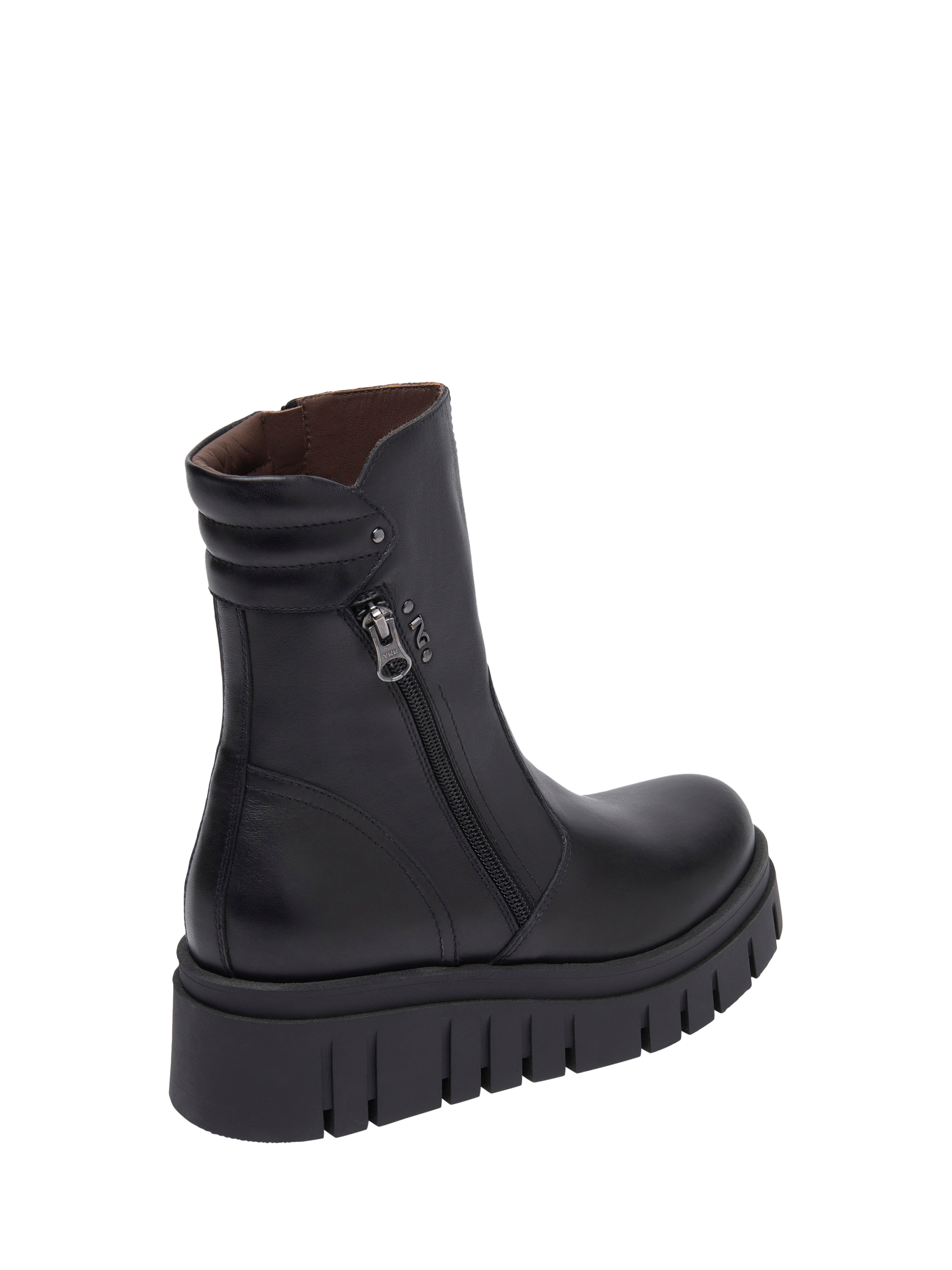 Product image 3 of 5, which shows NeroGiardini Suelli Leather Combat Boots, Black, 2