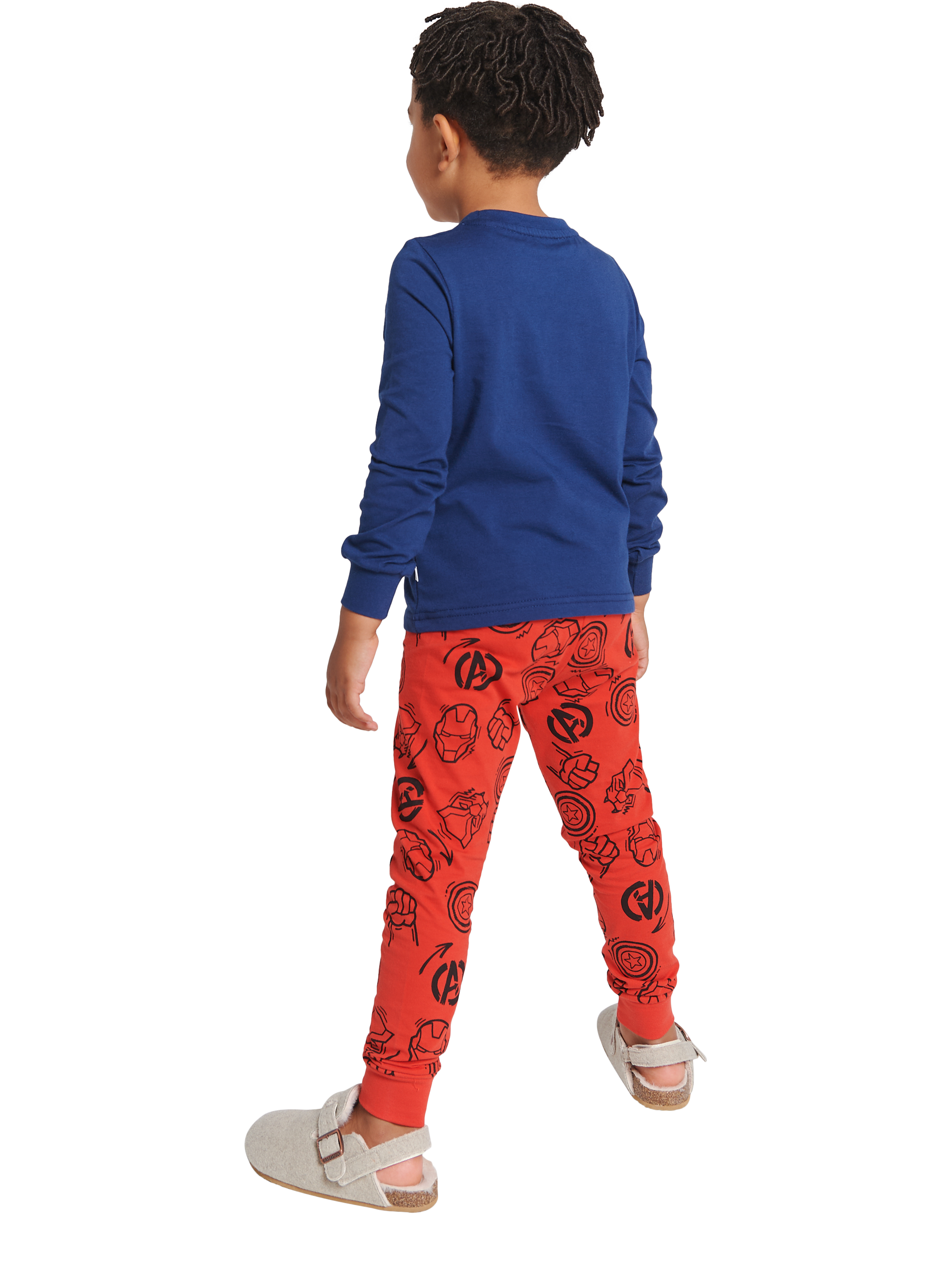 Product image 2 of 4, which shows Brand Threads Kids' Cotton Marvel Pyjama Set, Multi, 4-5 years