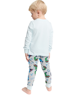 Brand Threads Kids' Thomas The Tank Engine Pyjama Set, Grey/Multi - view 2, Grey/Multi