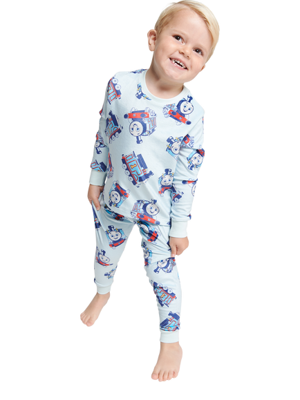Brand Threads Kids' Thomas The Tank Engine Pyjama Set, Blue, Blue
