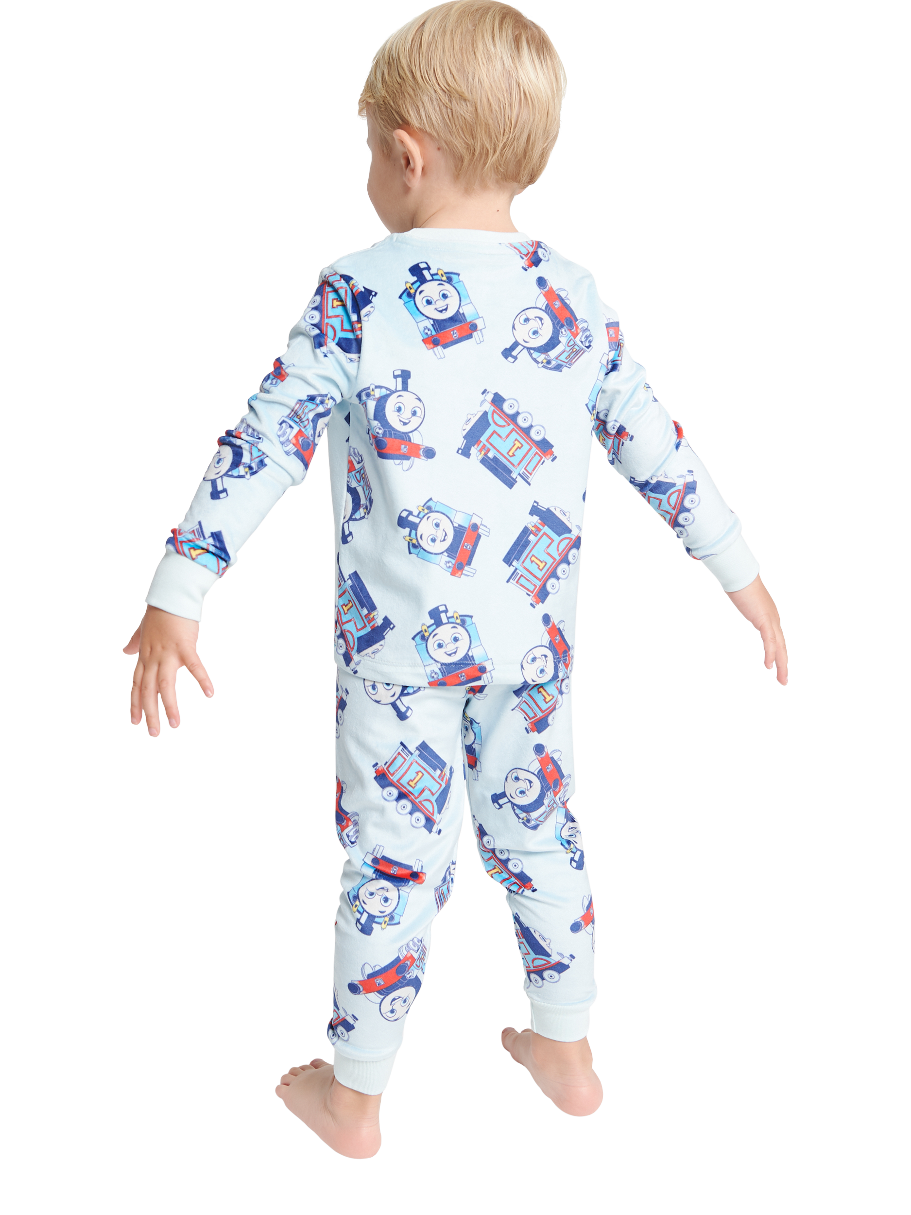 Product image 2 of 4, which shows Brand Threads Kids' Thomas The Tank Engine Pyjama Set, Blue, 1-2 years