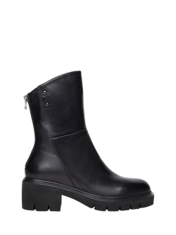 NeroGiardini Urbana Leather Ankle Boots, Black, Black