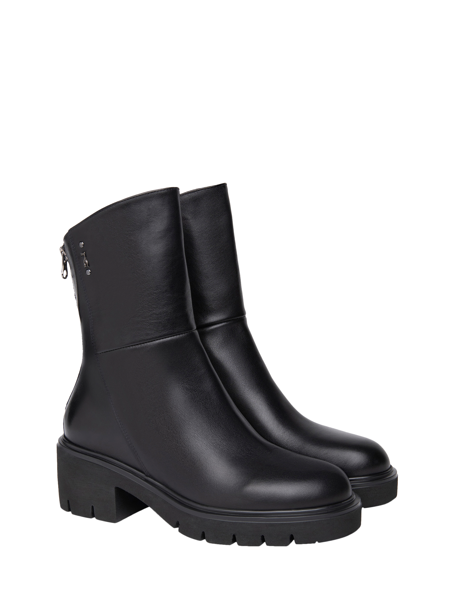Product image 2 of 5, which shows NeroGiardini Urbana Leather Ankle Boots, Black, 2