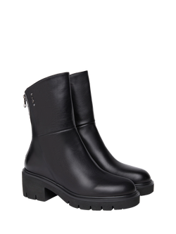 NeroGiardini Urbana Leather Ankle Boots, Black - view 2, Black