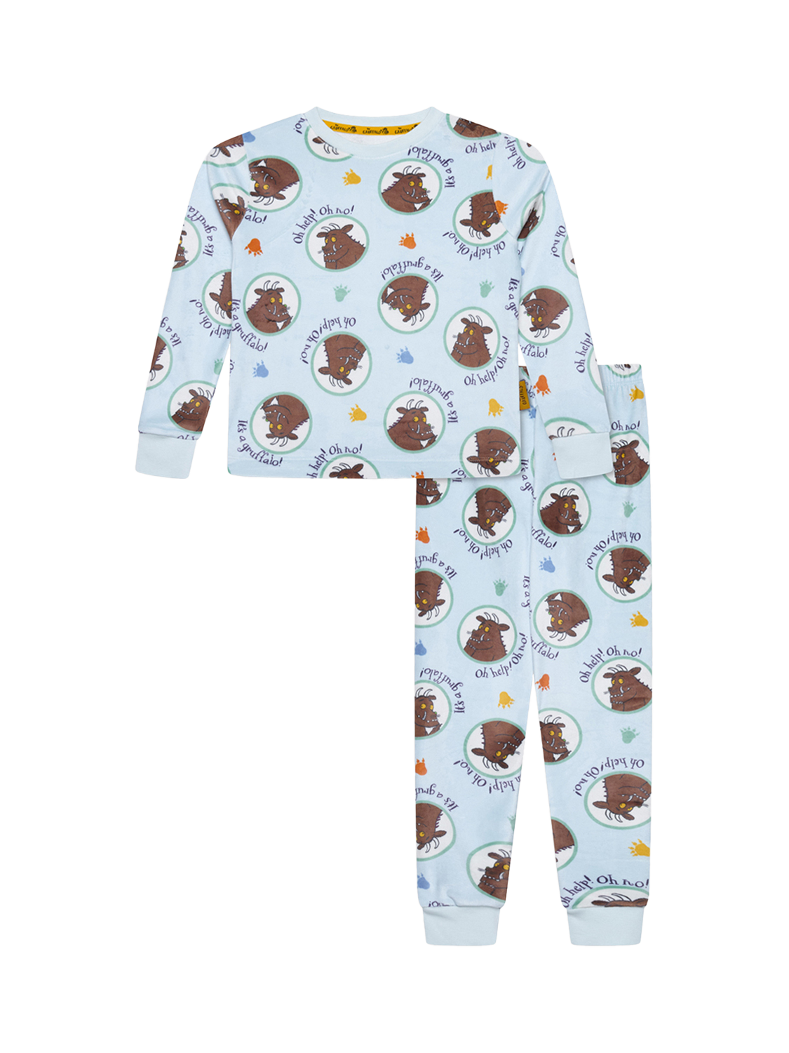 Product image 1 of 2, which shows Brand Threads Kids' Gruffalo Divine Fleece Pyjama Set, Multi, 1-2 years