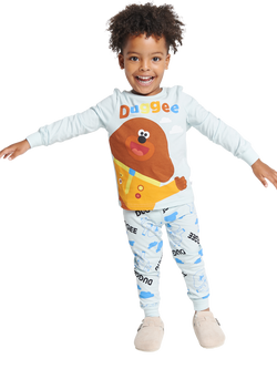Brand Threads Kids' Cotton Hey Duggee Pyjama Set, Blue/Multi, Blue/Multi