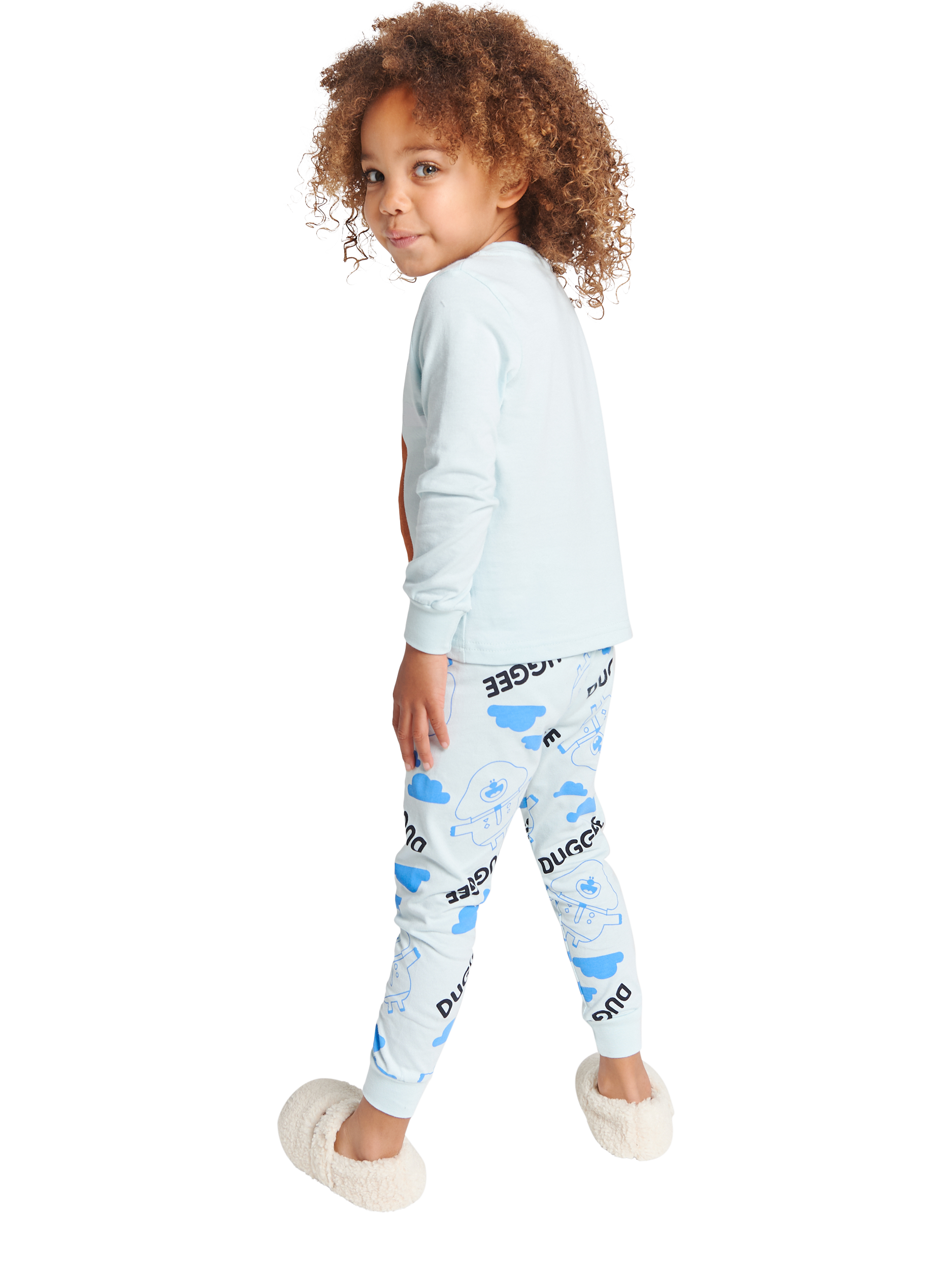 Product image 2 of 4, which shows Brand Threads Kids' Cotton Hey Duggee Pyjama Set, Blue/Multi, 1-2 years