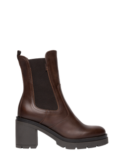 NeroGiardini Varzo Leather Combat Boots, Dark Brown