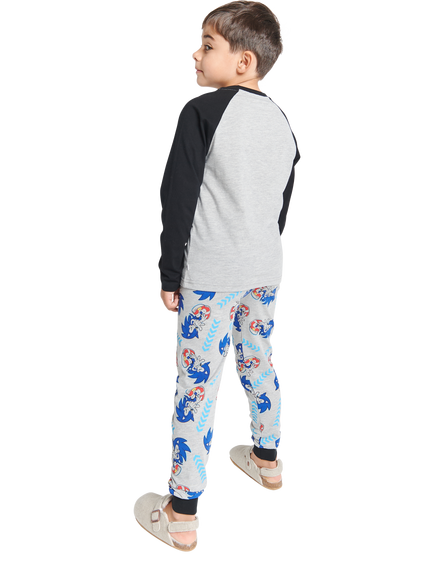 Brand Threads Kids' Sonic The Hedgehog Pyjamas, Multi - view 2, Multi