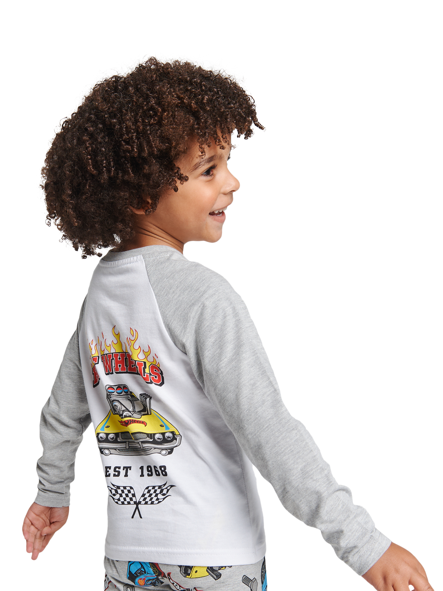 Product image 2 of 2, which shows Brand Threads Kids' Hot Wheels Pyjamas, Multi, 3-4 years