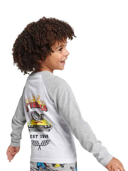 Brand Threads Kids' Hot Wheels Pyjamas, Multi - view 2, Multi