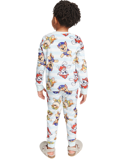 Brand Threads Kids' Cotton Paw Patrol Divine Fleece Pyjama Set, Blue/Multi - view 2, Blue/Multi