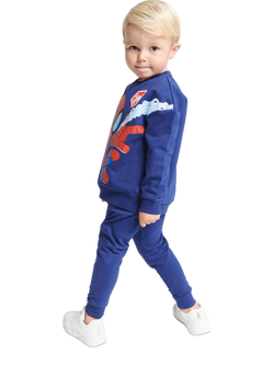 Brand Threads Kids' Cotton Blend Spiderman Jogger Daywear Set, Blue/Multi - view 2, Blue/Multi