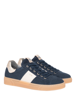 NeroGiardini Malaga Suede Cupsole Trainers - view 2, Blue