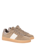 NeroGiardini Malaga Suede Cupsole Trainers, Green Khaki