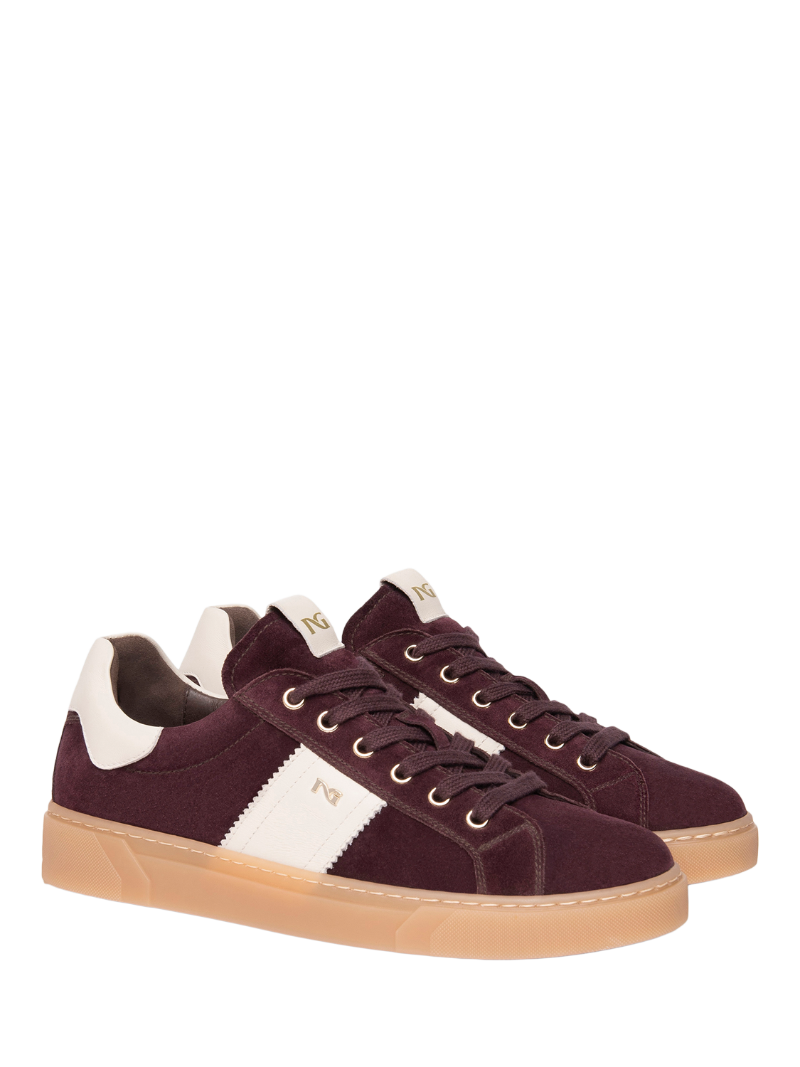 Product image 2 of 5, which shows NeroGiardini Malaga Suede Cupsole Trainers, Red, 3