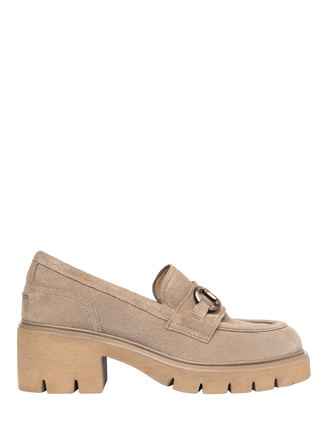 Product image 1 of 5, which shows NeroGiardini Ugento Suede Chunky Loafers, Beige, 3