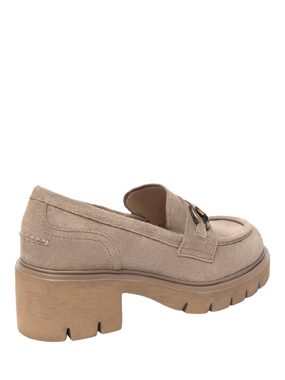 Product image 3 of 5, which shows NeroGiardini Ugento Suede Chunky Loafers, Beige, 3