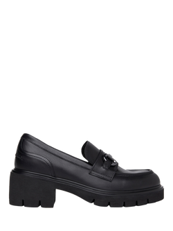 NeroGiardini Urbana Leather Chunky Loafers, Black, Black