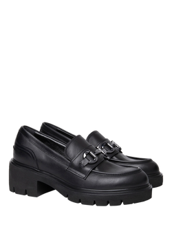 NeroGiardini Urbana Leather Chunky Loafers, Black - view 2, Black