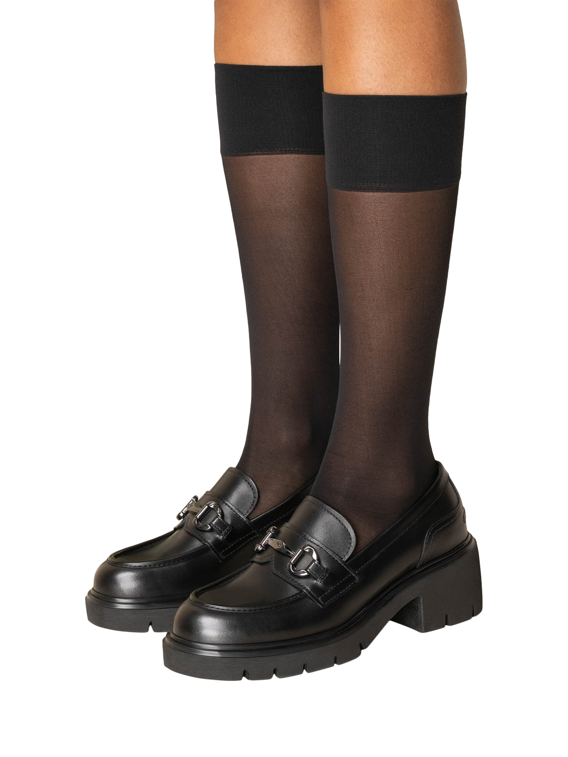 Product image 5 of 5, which shows NeroGiardini Urbana Leather Chunky Loafers, Black, 6