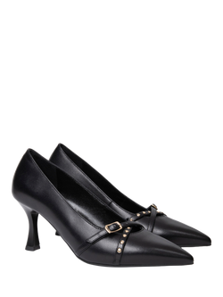 NeroGiardini Adam Leather Court Shoes - view 2, Black