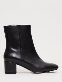 Phase Eight Block Heel Leather Ankle Boots, Black