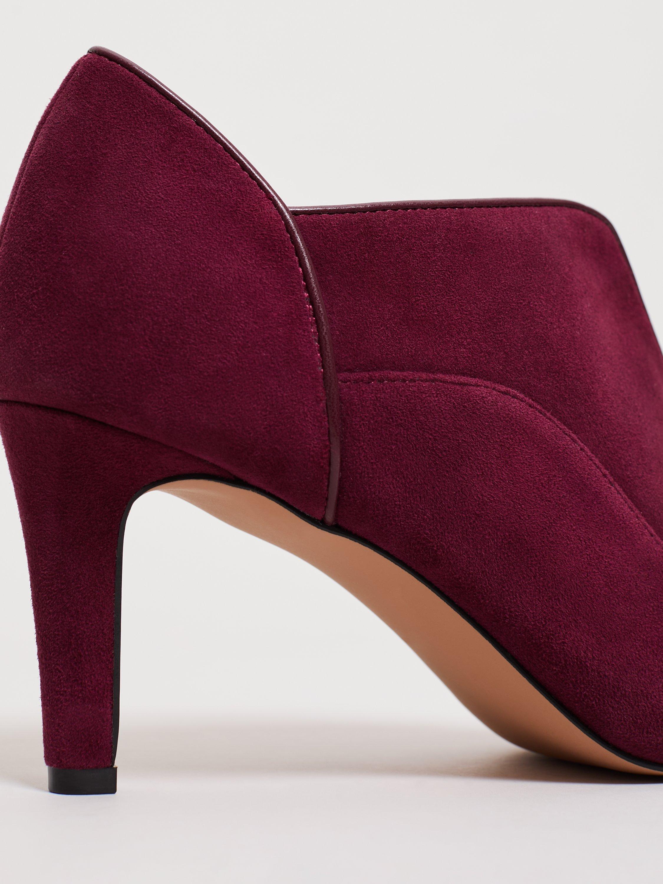 Product image 3 of 8, which shows Phase Eight Suede Stiletto Boots, Dark Red, 3