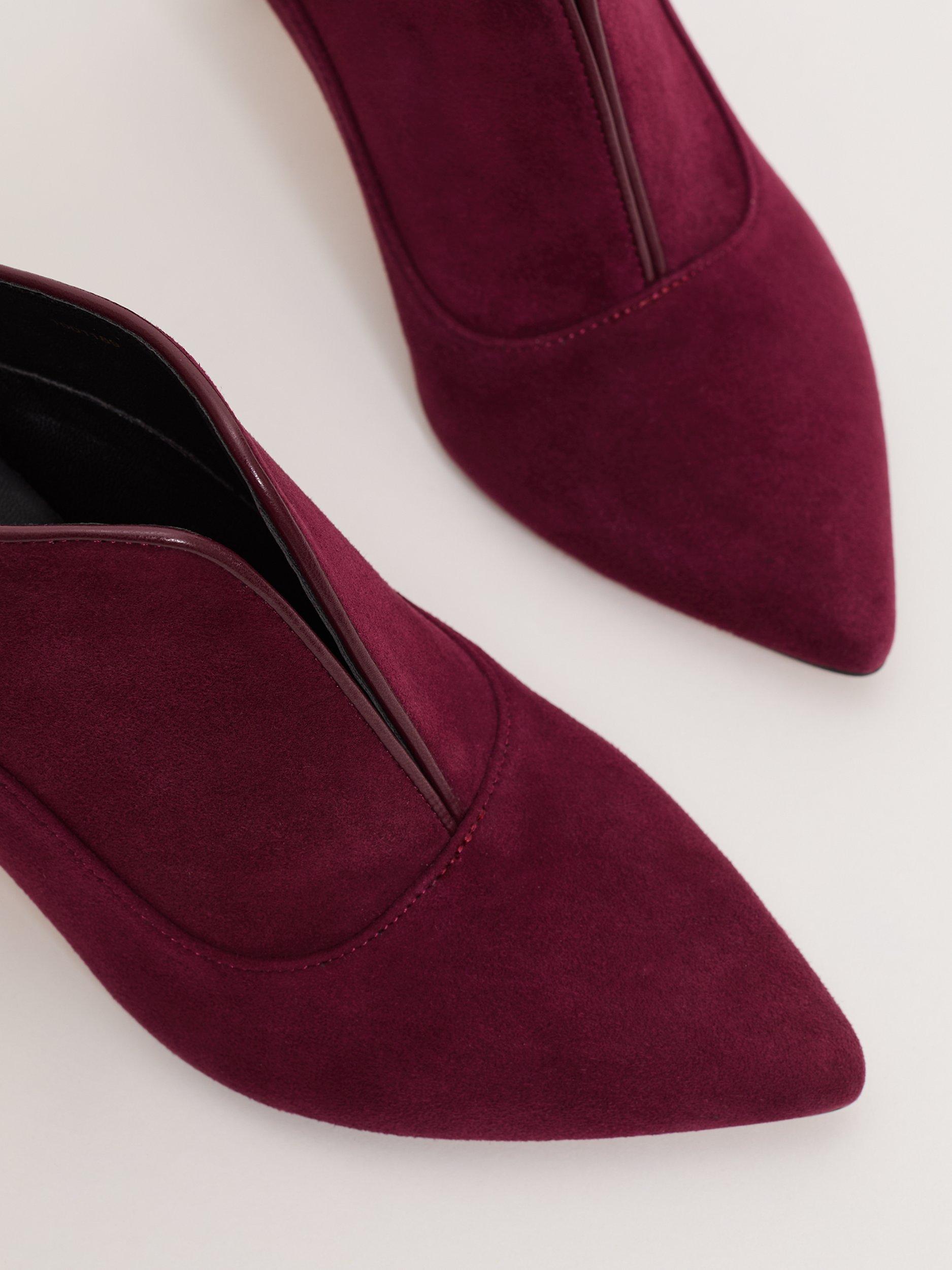 Product image 4 of 8, which shows Phase Eight Suede Stiletto Boots, Dark Red, 3